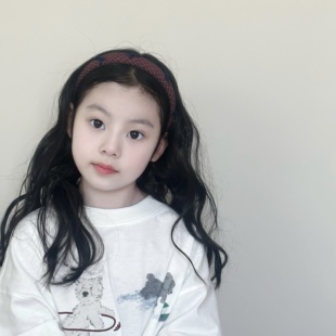 秋冬新款格子蝴蝶结布艺发箍 学生刘海压发头箍 女童发饰头饰