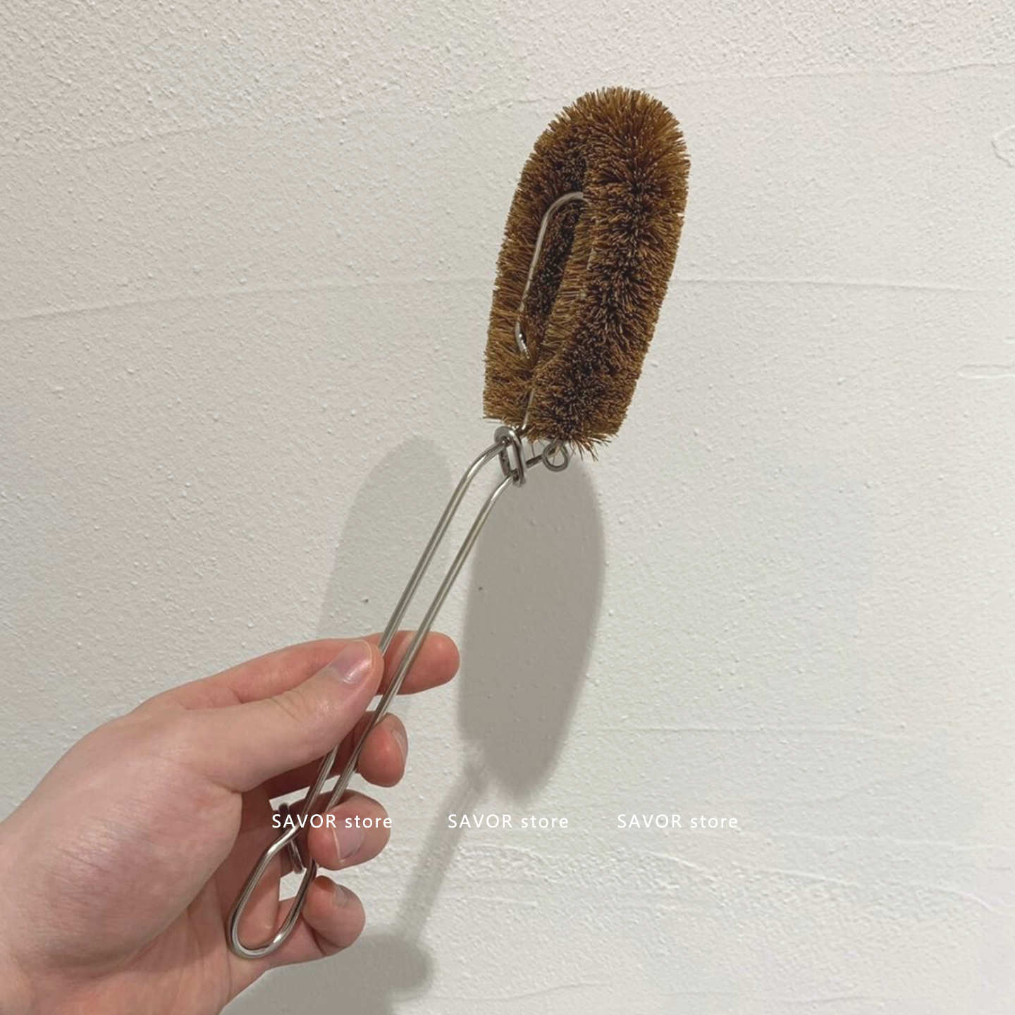 日本同款不锈钢长柄椰棕锅刷厨房洗碗可替换硬毛铁锅去油污清洁刷