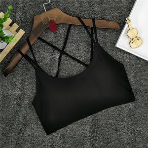 夏季薄款内衣后背交叉带美背背心女网红爆款冰丝裹胸式防走光抹胸
