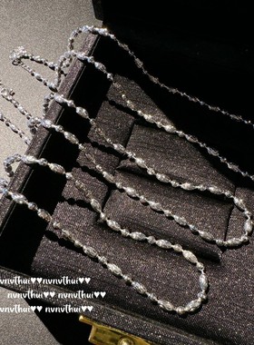 很好搭配的素链 波光粼粼车花璀璨切花项链镀18K金 钻光串珠链