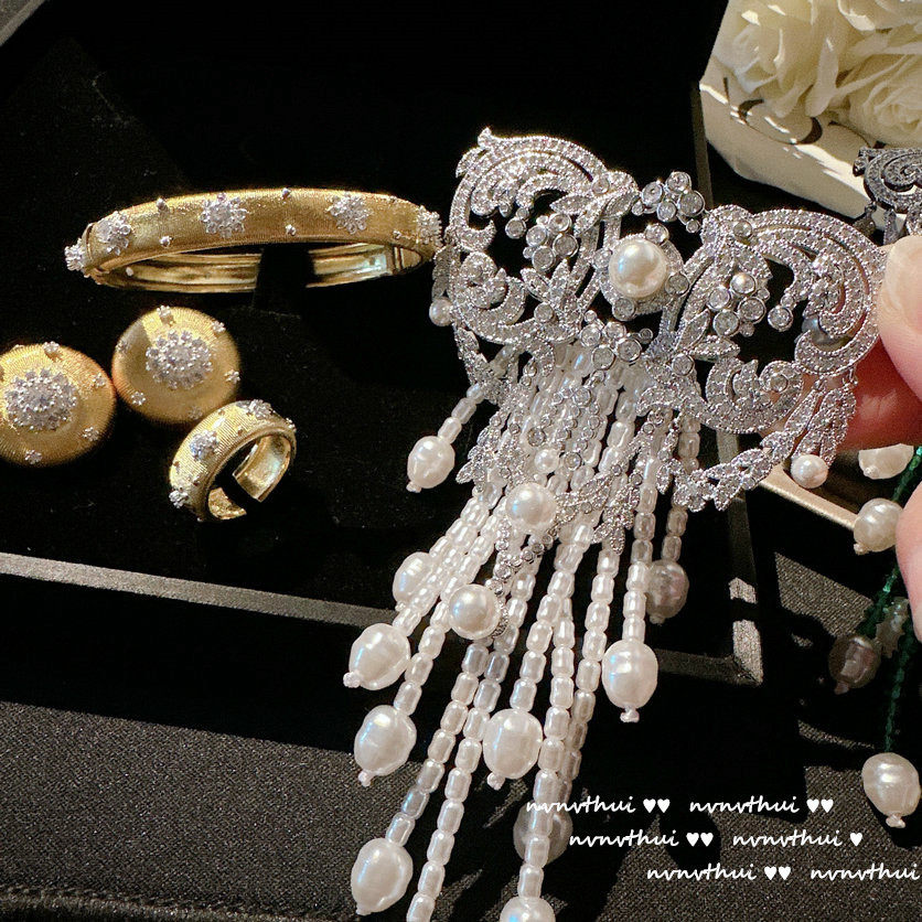 奥地利宫廷蝴蝶结宝石珍珠流苏胸针 Vintage 海水贝珠锆石耳环,饰品/流行首饰/时尚饰品新,胸针,淘宝优惠券,粉丝福利购,淘宝优惠卷