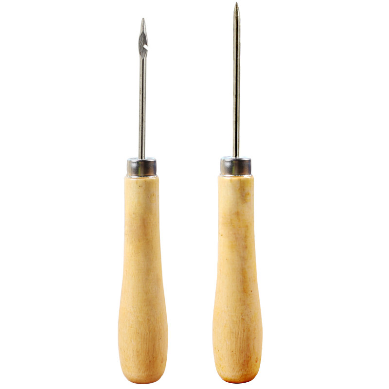 钩线锥子木柄锥子穿刺锥木柄装订针塔线用锥子档案装订工具会计凭证手工装订工具