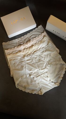 LAP新款中腰性感蕾丝边网纱无痕内裤 亲肤透气纯棉底裆三角女内裤