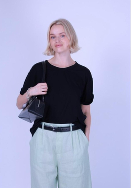 ETIK Nor瑞典卷袖圆领纯色春夏T恤