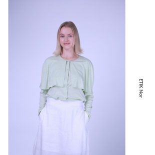ETIK 瑞典薄荷绿针织斗篷上衣 Nor