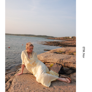 ETIK Nor瑞典海蓝色宽松慵懒真丝衬衣短袖