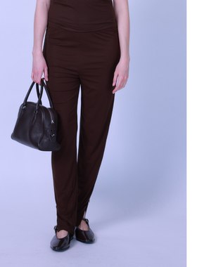 ETIK Nor瑞典弹力咖色顺滑小脚裤