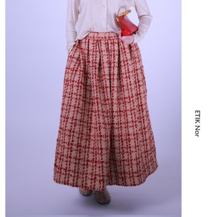 ETIK Nor瑞典红色格纹蓬蓬裙