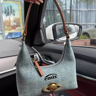 韩代正品emis牛仔布小众腋下包包女高级质感单肩通勤手提包