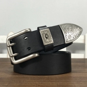 头层牛皮男士 女士皮带真皮腰带双针复古小众设计感机车牛仔裤 皮带