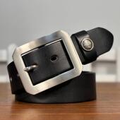 男士 牛仔裤 皮带真皮腰带头层牛皮裤 带不锈钢日字扣纯牛皮复古时尚