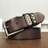 小众设计 女士真皮腰带配牛仔裤 头层牛皮复古休闲简约时尚 皮带男士