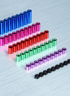 自制田宫四驱车配件 电镀彩色铝管 螺丝圆筒套筒 单个尺寸*10粒