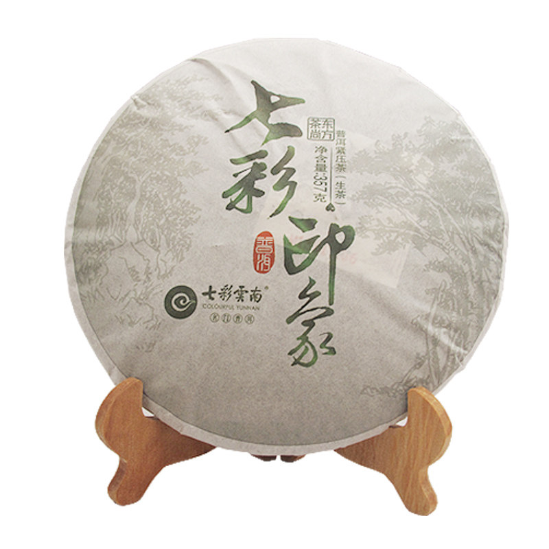 七彩云南庆丰祥 七彩印象 普洱茶生茶勐海七子饼357g谱洱谱尔普尔