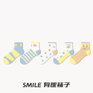 原创秋冬袜子女短薄款 纯棉袜秋冬多巴胺穿搭短筒袜学院风卡通船袜