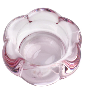 宜家正品代购北欧布洛法格 小圆蜡烛托粉红色3厘米蜡烛盘透明玻璃