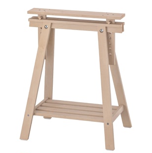 IKEA/宜家米特巴克支架实木桌架可升降带隔板书桌腿58x70/93 厘米