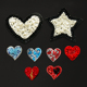 心形爱心五角星布贴 时尚 服装 手工钉珠法式 鞋 帽辅料破洞DIY饰品贴