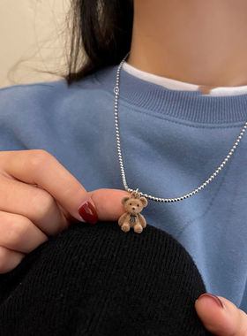 【蜜桃茶】小熊项链2021年新款女小众设计感ins风时尚个性精致潮