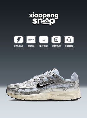 Nike耐克P-6000男鞋银白色复古老爹鞋网面运动鞋跑步鞋CD6404-105