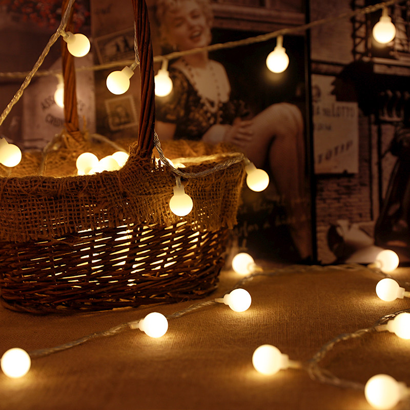 灯串星星灯装饰摆摊夜市小彩灯网红灯饰led灯泡露营宿舍挂床上usb