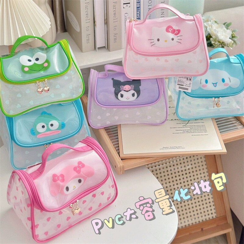 大容量少女小鱼化妆品收纳包PVC防水化妆包果冻洗漱包手提包