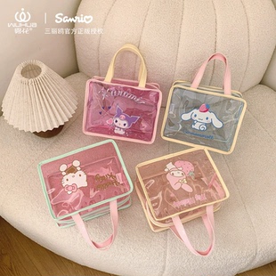 新款撞色透明防水洗漱包化妆包健身洗澡沙滩包女包收纳包