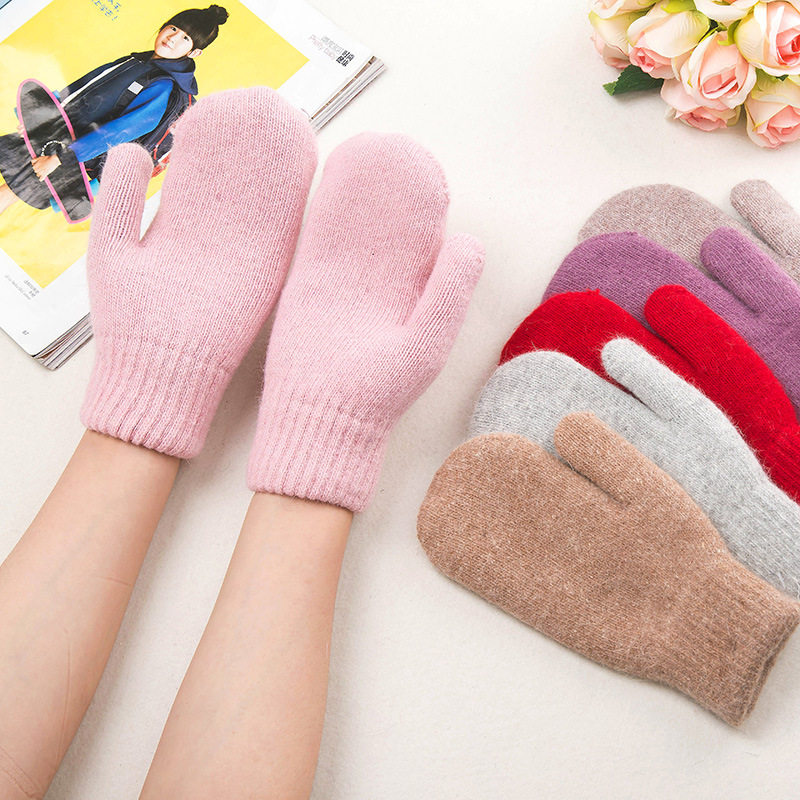冬季时尚纯色加厚保暖连指手套仿羊毛针织包套男女士手套,服饰配件/皮带/帽子/围巾,手套,淘宝优惠券,粉丝福利购,淘宝优惠卷