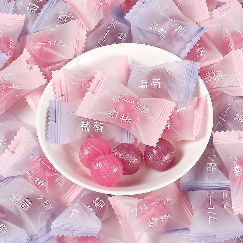 少女心高颜值网红白桃糖水果硬糖送人结婚喜糖果小零食果汁年货糖