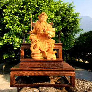 真武大帝黄杨木雕玄天上帝神像手工艺品玄武祖师爷供奉风水摆件