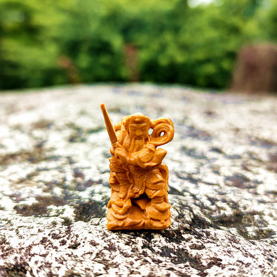 玄天上帝黄杨木真武大帝木雕手工
