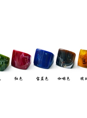 欧美新款时尚树脂日韩指环复古