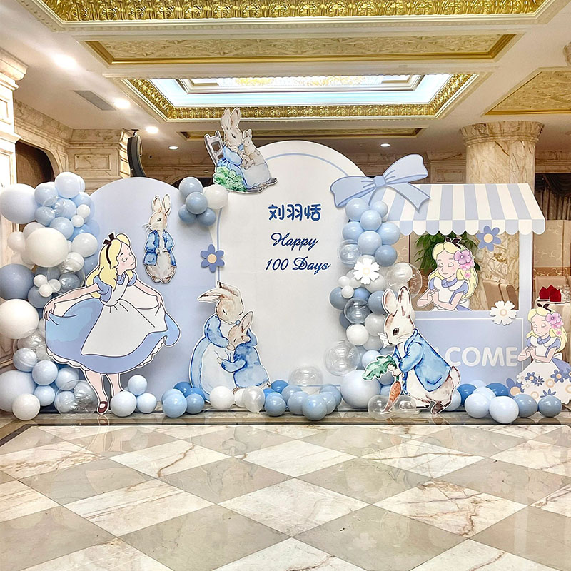 妃洛克背景气球定制兔宝宝卡通
