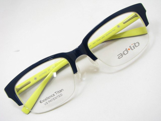 Charmant夏蒙EX钛纯钛眼镜架adlib ad.lib AB3027 NV半框板材架蓝
