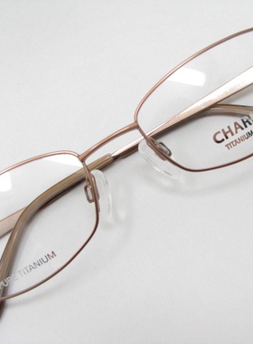 Charmant夏蒙纯钛近视眼镜架CH10877 LB亮茶色镜框钛架小框眼镜框