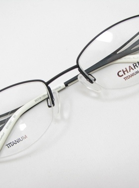 Charmant夏蒙 纯钛 眼镜架CH12061 BK 黑色 半框 近视 眼镜框