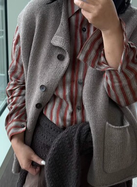 【TTDP】天天家复古慵懒风山羊绒马甲微廓形韩系针织坎肩女T1282