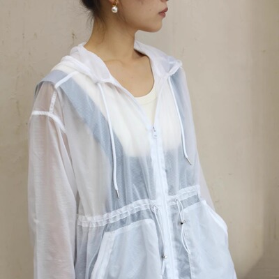 【TTDP】天天家超轻薄连帽抽绳防晒衣夏季收腰长袖薄外套女06118