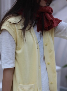 【TTDP】天天家进口澳棉极简风口袋针织马甲可单穿可外搭女T0809