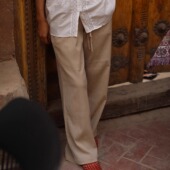 06156 复古风显瘦直筒裤 TTDP 天天家松弛老钱风肌理感抽绳长裤