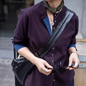 07109 禅意紫气东来进口双色植物染排扣开衫 TTDP 天天家新中式