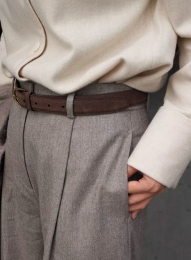 【TTDP】天天家英伦老钱风进口牛反绒腰带经典百搭通勤腰饰0975