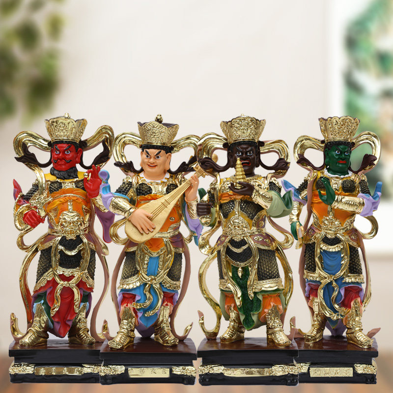 厂家直销树脂古彩托塔李天王佛像