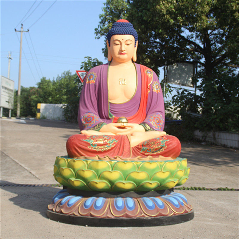 寺庙树脂玻璃钢木雕三宝佛