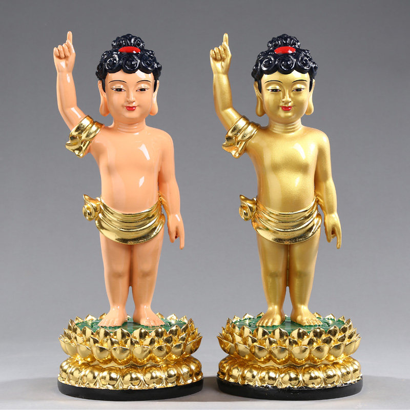 家用浴佛太子像树脂寺庙居家供奉摆件释迦牟尼佛太子佛像10 16寸