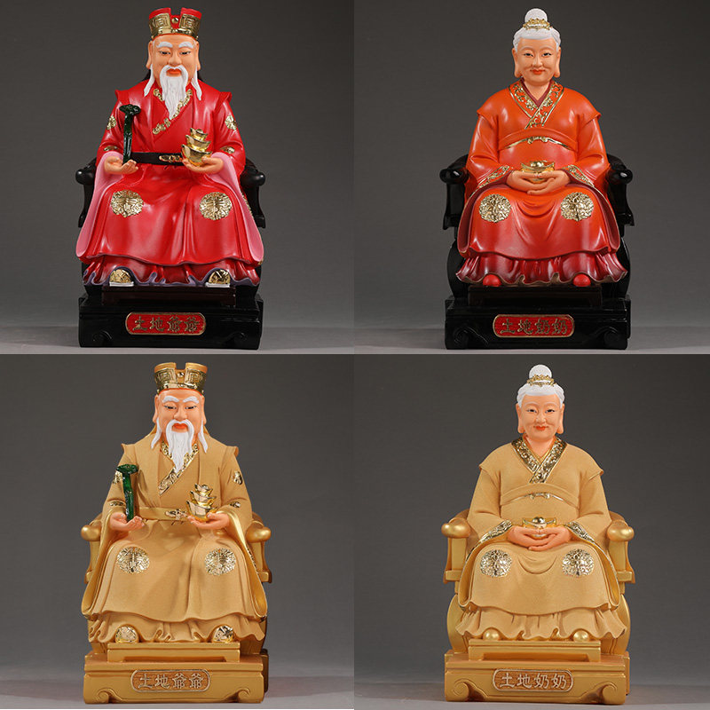 树脂佛像土地公婆神像福德正神奶