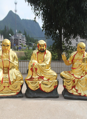 定做寺庙鎏金彩绘达摩罗汉佛像