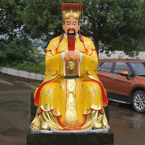 玻璃钢玉帝王母贴金彩绘寺庙佛像