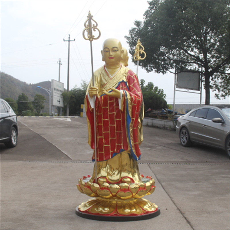 寺庙树脂鎏金唐三藏佛像