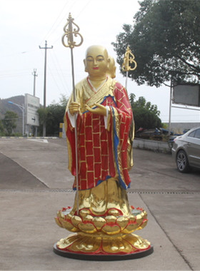 寺庙树脂鎏金唐三藏佛像
